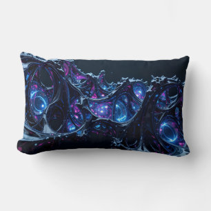 Coussin Rectangle Neon Nexus : Structure Techno-Organique Intertissé