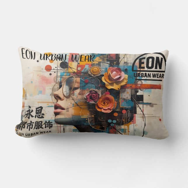 Coussin Rectangle Neon Rose (Recto)