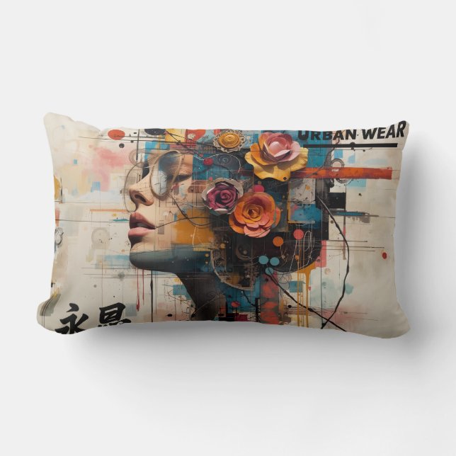 Coussin Rectangle Neon Rose (Recto)