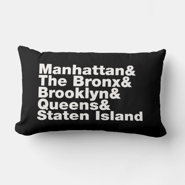 Coussin Rectangle ~ New York City de cinq villes (Recto)