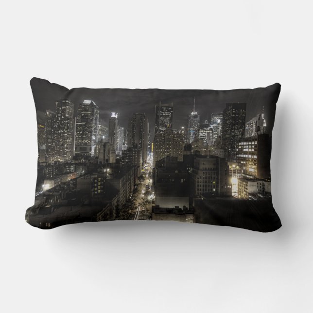 Coussin Rectangle New York City la nuit (Recto)