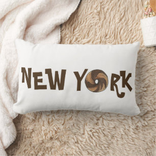 Coussin Rectangle New York City NYC Marble Rye Bagel Juif Deli
