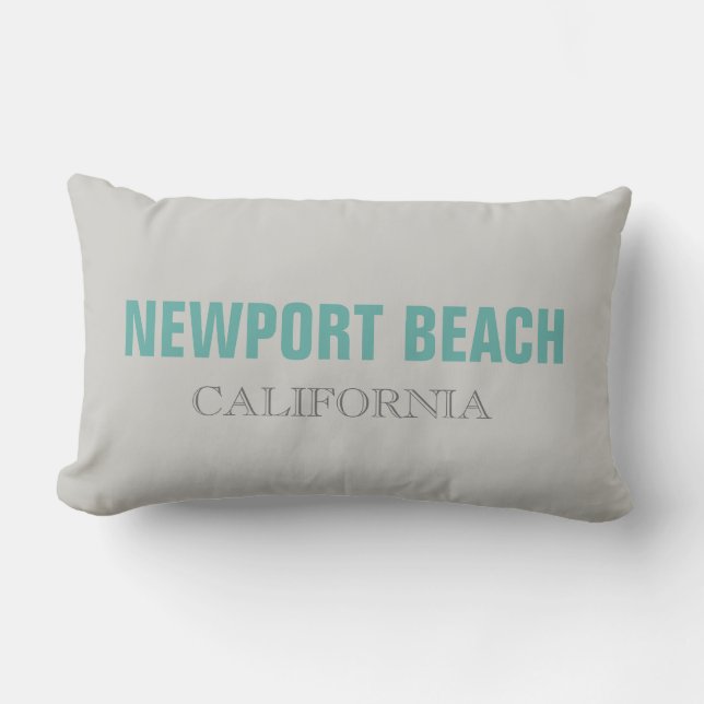 Coussin Rectangle Newport Beach Grey Californie Jeu d'oreiller (Recto)