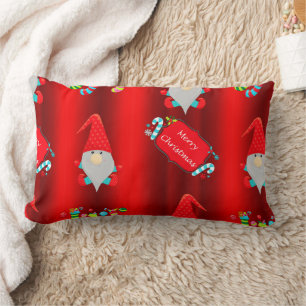 Coussin Rectangle Noël aux elfes rouges mignons