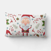 Coussin Rectangle « Noël avec Père Noël au houx » (Verso)