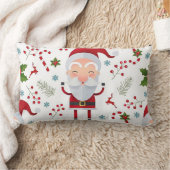 Coussin Rectangle « Noël avec Père Noël au houx » (Couverture)