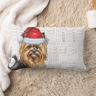 Coussin Rectangle Noël Biewer Terrier Chien vacances