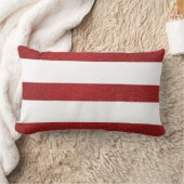 Coussin Rectangle Noël d'arbre et de rayure de Noël rouge et blanc (Couverture)