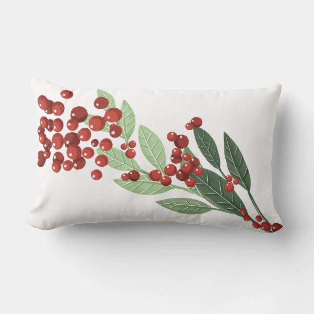 Coussin Rectangle Noël d'élégance À feuillage persistant enchantée (Recto)