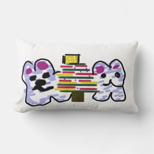 Coussin Rectangle Noël des ours polaires (Recto)