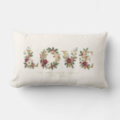 Coussin Rectangle Noël doré AMOUR Holly & Feuillage MH26 (Recto)