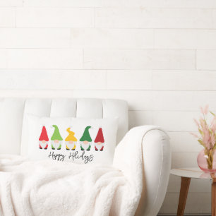 Coussin Rectangle Noël Gnomes Joyeuses Fêtes Festive Famille Amusant