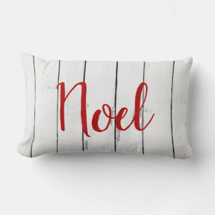 Coussin Rectangle Noel Holiday Wreath Shiplap Bois rustique