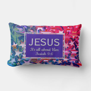 Coussin Rectangle Noël   JESUS   Ésaïe 9:6   ABSTRAIT   PURPLE
