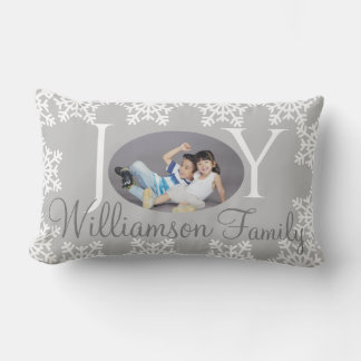 Coussin Rectangle Noël JOIE JOIE Argent avec blanc Flocon de neige H