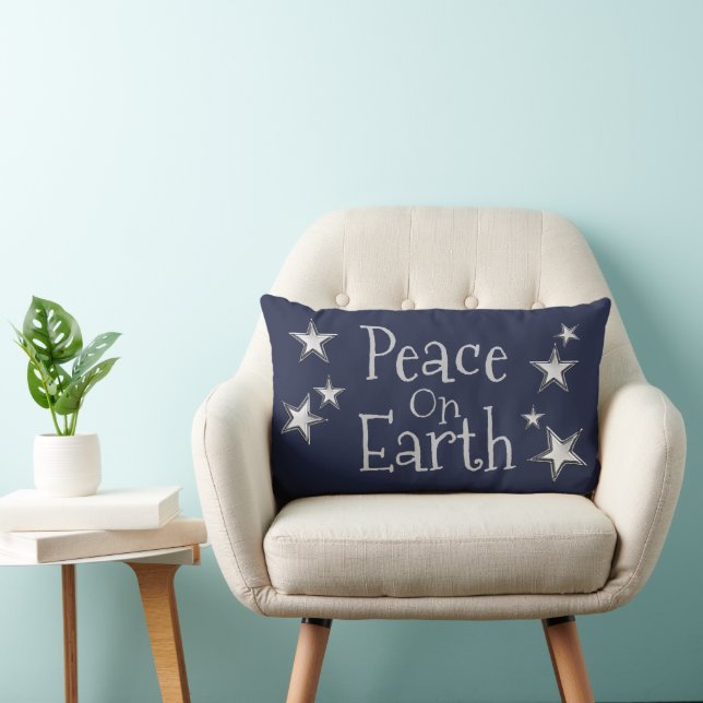 Coussin Rectangle Noël, Nom De Famille, Paix Sur Terre, (Chaise)