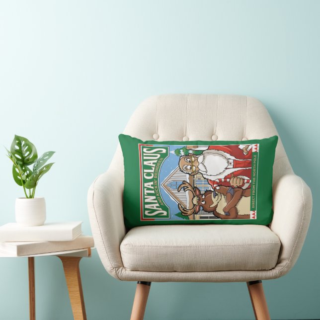 Coussin Rectangle Noël Père Noël & Kickin' Reindeer neige (Chaise)