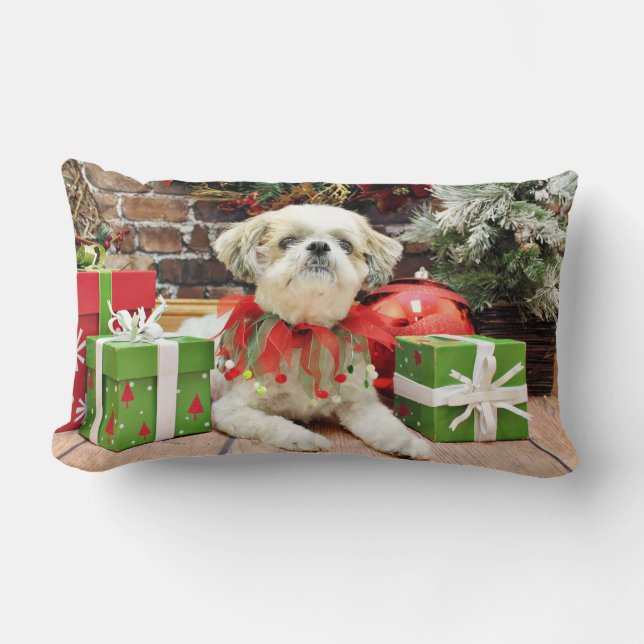 Coussin Rectangle Noël - Shih Tzu - Bailey (Recto)
