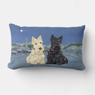 Coussin Rectangle Noël Wheaten Black Scotties