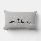 Coussin Rectangle Noir Blanc et Gris Maison Douce Maison (Recto)