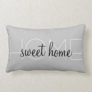 Coussin Rectangle Noir Blanc et Gris Maison Douce Maison