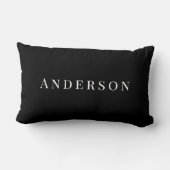 Coussin Rectangle Noir & Blanc M et Mme Personnalisé (Verso)