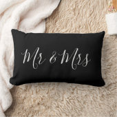Coussin Rectangle Noir & Blanc M et Mme Personnalisé (Couverture)