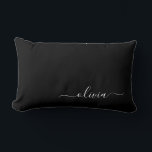 Coussin Rectangle Noir Blanc Moderne Minimaliste Élégant Monogramme<br><div class="desc">Découvrez notre collection minimaliste moderne de monogrammes noirs et blancs : Faites preuve de simplicité et de sophistication grâce à nos designs minimalistes, conçus pour élever votre style sans effort. Réalisée avec un oeil attentif pour l'esthétique moderne, cette collection présente des motifs noirs et blancs épurés accentués par des monogrammes...</div>
