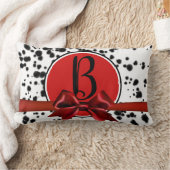 Coussin Rectangle Noir Blanc Rouge Bow Dalmatie Spots Anniversaire (Couverture)