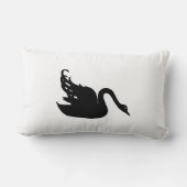 Coussin Rectangle Noir et Blanc Cygne N'importe quelle couleur (Verso)