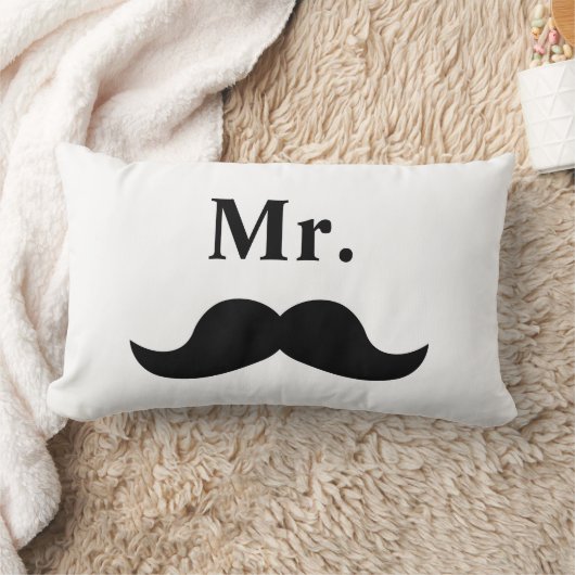Coussin Rectangle Noir Et Blanc M. Mustache (Couverture)