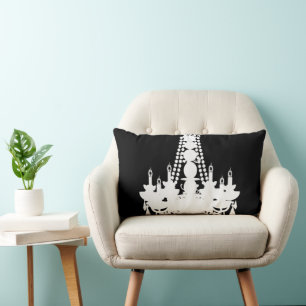 Coussin Rectangle Noir et blanc ou tout autre chandelier de couleur