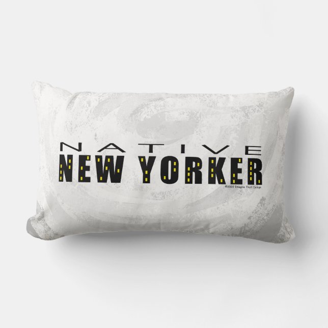Coussin Rectangle Noir natif de New York (Recto)