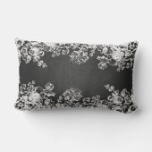 Coussin Rectangle Noir victorien de Flourish de faveur élégante de (Verso)