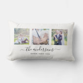 Coussin Rectangle Nom de famille calligraphié Collage photo personna (Recto)