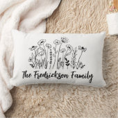 Coussin Rectangle Nom de famille de fleurs sauvages – Cadeau de pend (Couverture)