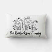 Coussin Rectangle Nom de famille de fleurs sauvages – Cadeau de pend (Recto)