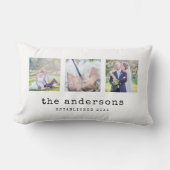 Coussin Rectangle Nom de famille machine à écrire collage photo pers (Recto)