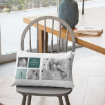 Coussin Rectangle Nom de famille personnalisé Collage Cadeau photo<br><div class="desc">Voici notre dernier cadeau personnalisé de nom de famille : Collage tendance photo et thème vert! Ce cadeau unique et élégant est conçu pour célébrer les moments spéciaux de votre famille et ajouter une touche d'élégance inspirée de la nature à votre décor maison.</div>