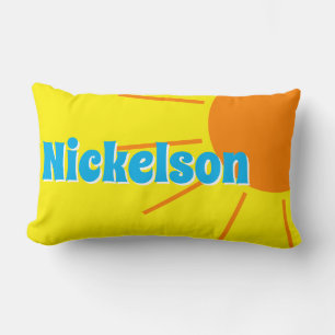 Coussin Rectangle Nom de famille Soleil personnalisé réversible