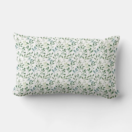 Coussin Rectangle Nom de feuille motif vert (Verso)