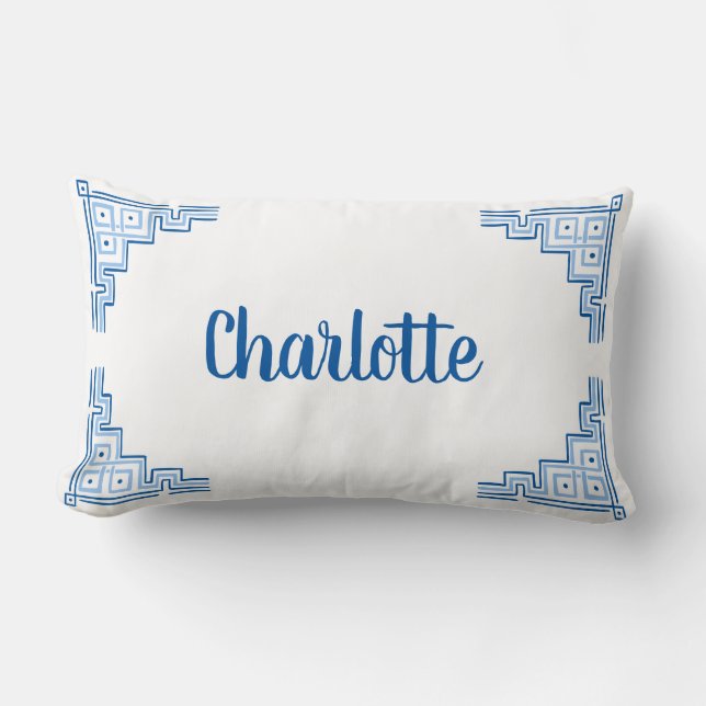 Coussin Rectangle Nom de la Chinoiserie Sky Blue (Recto)