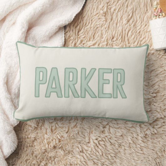 Coussin Rectangle Nom d'enfant personnalisé mignon avec Faux Trim Sa (Couverture)