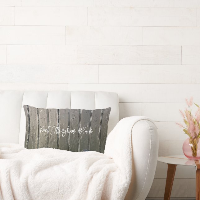 Coussin Rectangle NOM DU CHEVAL Porte noire Photo Art équestre (Canapé)