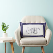 Coussin Rectangle Nom du monogramme personnalisé bleu bleu de la mar (Chaise)