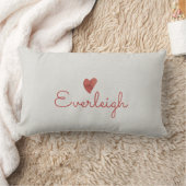 Coussin Rectangle Nom du script rouge mignon Coeur (Couverture)