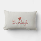 Coussin Rectangle Nom du script rouge mignon Coeur (Recto)