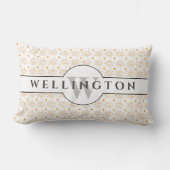 Coussin Rectangle Nom Monogramme Gris Amusant Soleil Dessiné à la Ma (Recto)