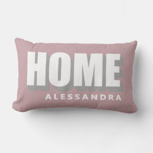 Coussin Rectangle Nom personnalisé à la maison Rose Poussiéreuse Mod