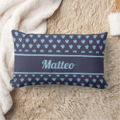 Coussin Rectangle Nom personnalisé du motif d'ange bleu marine (Couverture)